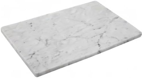 Marble Pastry and Cutting Board 12x16 Inch, Marble Slab With Non-Slip Feet For Baking, Cheese, Charcuterie, Chocolate, Pack of 1 Piece, Carrara White