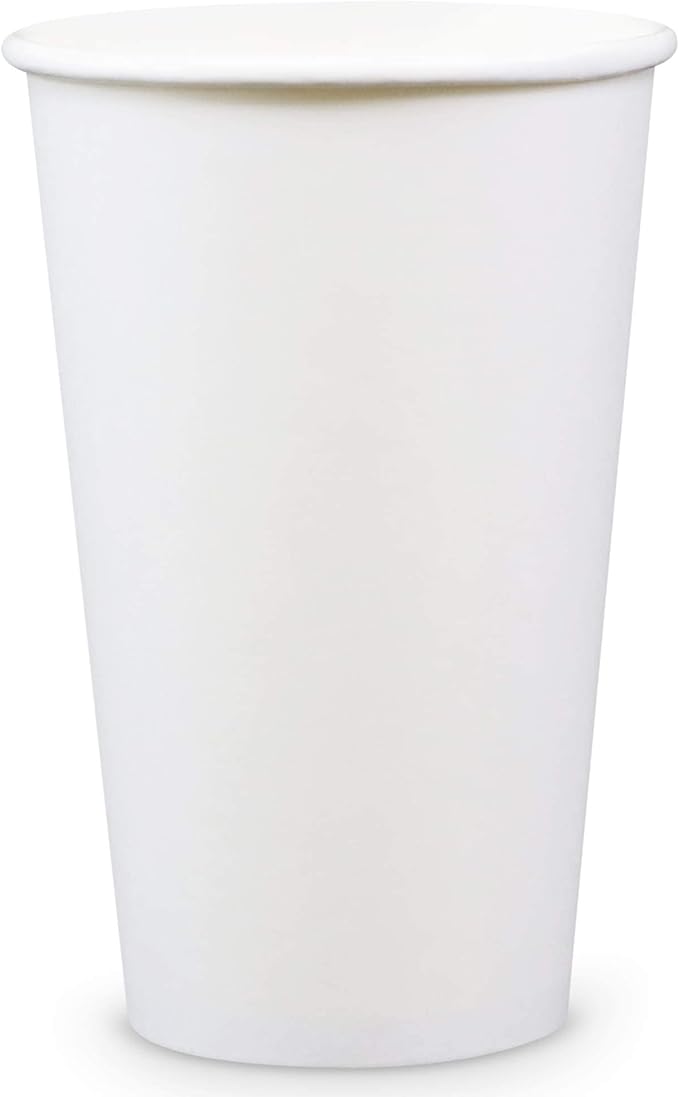 Paper Cups 16 oz 1000 Pack for Coffee & Tea Made in USA | Bulk 1000 Count for Home, Office, Restaurants & Parties | Recyclable Disposable 16 Ounce To-Go Cups for Hot Drinks