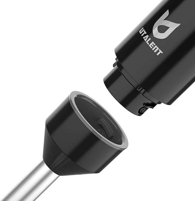 Cordless Hand Blender, UTALENT Variable Speed Immersion Blender handheld Rechargeable, with USB-C Charging Cable, Egg Whisk, for Smoothies, Milkshakes, Hummus and Soups – Black