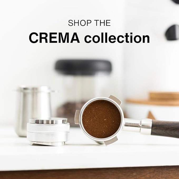 Crema Coffee Products 58mm Bottomless Naked Portafilter | Compatible with 58mm Breville Machines | Includes Double Shot Filter Basket | Sandalwood