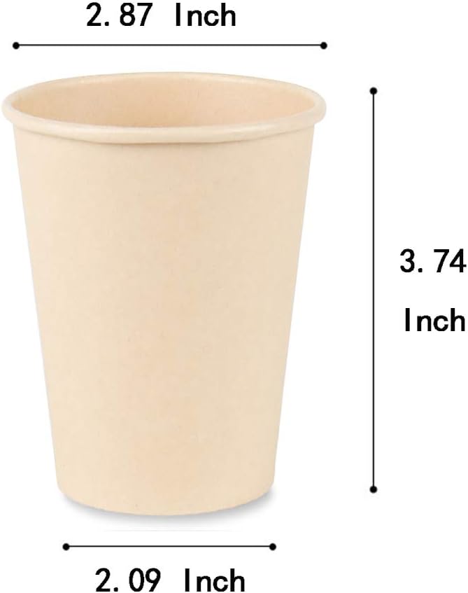 Disposable Coffee Cups Paper Cups Coffee Cups, Brown Hot Cups 120 Count 10 oz Water cups