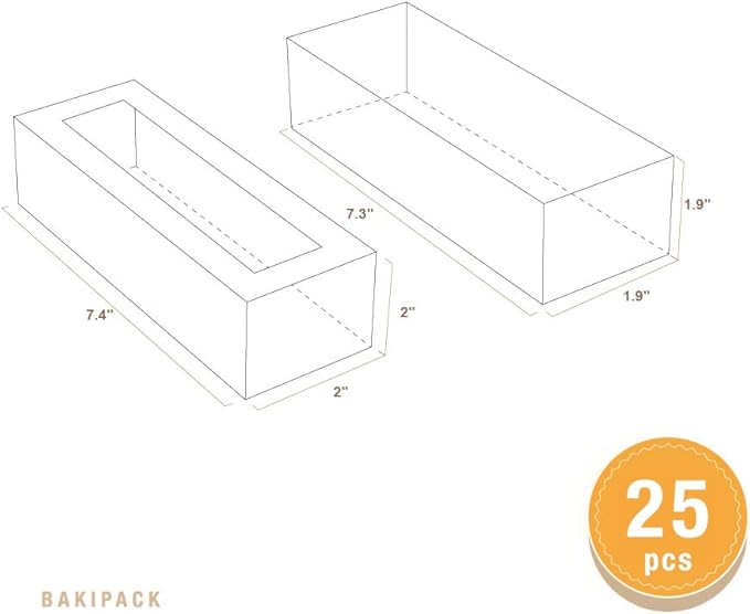 25 Macaron Boxes for 6 Macarons Gold Macaron Boxes with Interior Measurement 7.3" x 1.9" x 1.9" Macarons Gift Boxes with Clear Window (without Macaron inside)
