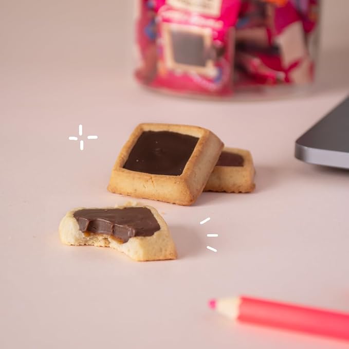 Michel et Augustin Cookies, Individually Wrapped Snacks, Gourmet Dark Chocolate & Sea Salt Shortbread, 15 French Butter Cookies
