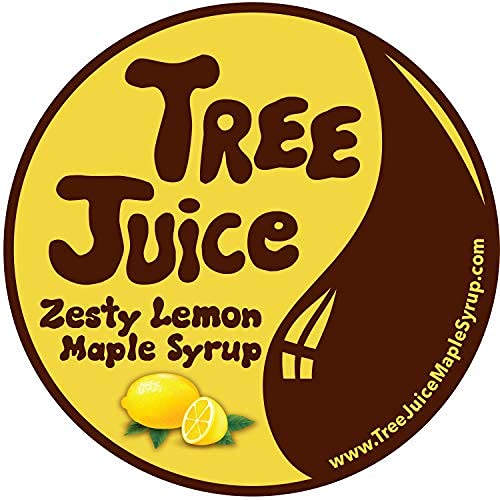 Tree Juice Zesty Lemon Pure Maple Syrup- All Natural, Non GMO, Vegan, Gluten Free, Vegetarian, Paleo (12 oz bottle)
