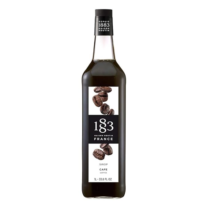 1883 Coffee Syrup for Drinks, Made in France, 1 Liter Glass Bottle