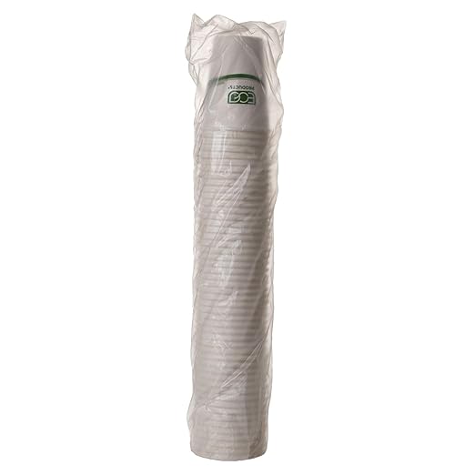 ECO PRODUCTS Compostable Disposable GreenStripe 16oz Coffee Cups, Case of 1000, White Single Wall Hot Paper Cup, Plant Based PLA Lining, Biodegradable