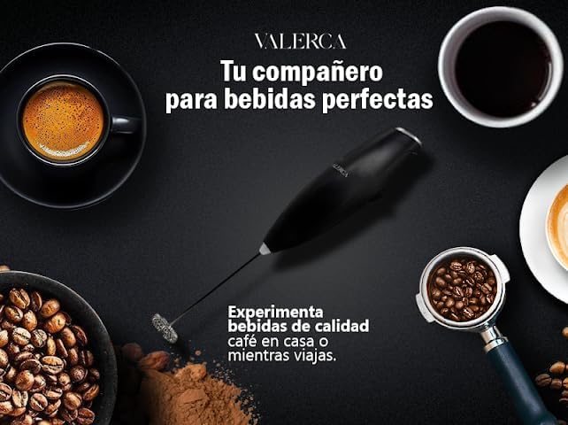 espumador de leche electrico valerca, batidora de mano de leche ultrarrapida, batidora electrica para café, café con leche, capuchino, frappé, matcha y crema para café,