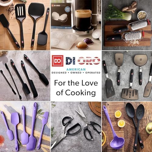 DI ORO Silicone Spatula Set - Rubber Kitchen Spatulas for Baking, Cooking, & Mixing - 600°F Heat-Resistant & BPA Free Silicone Scraper Spatulas for Nonstick Cookware - Dishwasher Safe (5pc, Lavender)