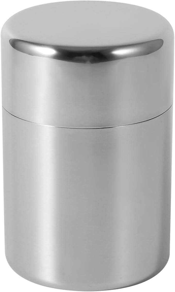 Tea Canister Tin, Loose Leaf Tea Storage, 450ml Tea Bag Holder Organizer, Matcha Stainless Steel Metal Jar with Lid for Kitchen Counter Coffee