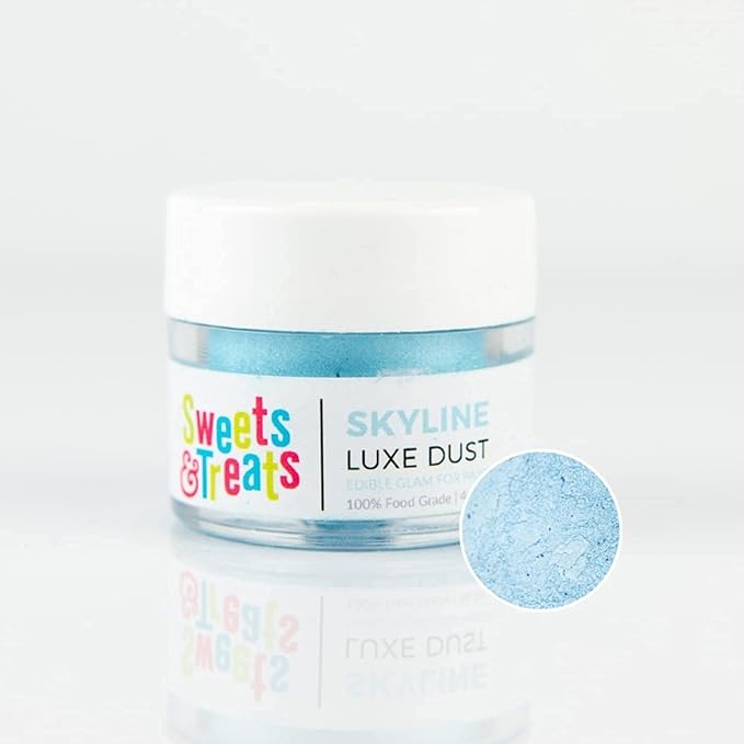 Luster Dust Edible Cake Decorations, Light Blue Edible Dust for Cake Edible Luster Dust for Cupcake Decorations, Cake Drip, Light Blue Edible Paint for Cakes, Edible Shimmer Dust for Drinks