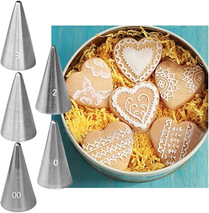 Small Round Piping Tips Set,Icing Piping Nozzles Frosting Tips for Pastry,Writing,Cake Cupcake Cookie Decorating,5 Pcs