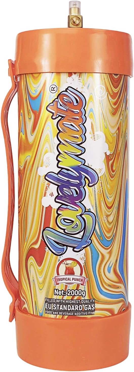 Whipped Cream Charger Tank 3.3L 2000G Whip Cream Charger Cylinder Food Grade Flavored (Tips Included) (4, Tropical Punch)