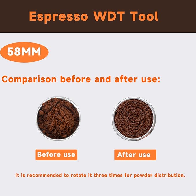 58mm WDT Tool ,Espresso Stirrer Distribution Tool,Compatible with E61, Flair 58, ECM etc.Portafilter 58mm,Adjustable Height,with Magnetic Suction