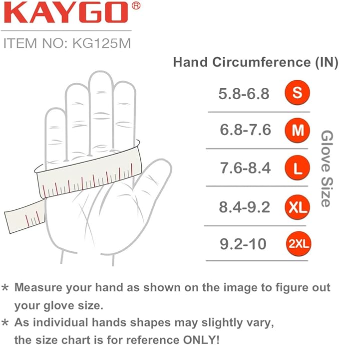 KAYGO Work Gloves For Men, KG125M Mechanic Utility Work Gloves for All Purpose, Excellent Grip, Heavy Duty, Improved Dexterity, Touch Screen,Large,3 Pair,M