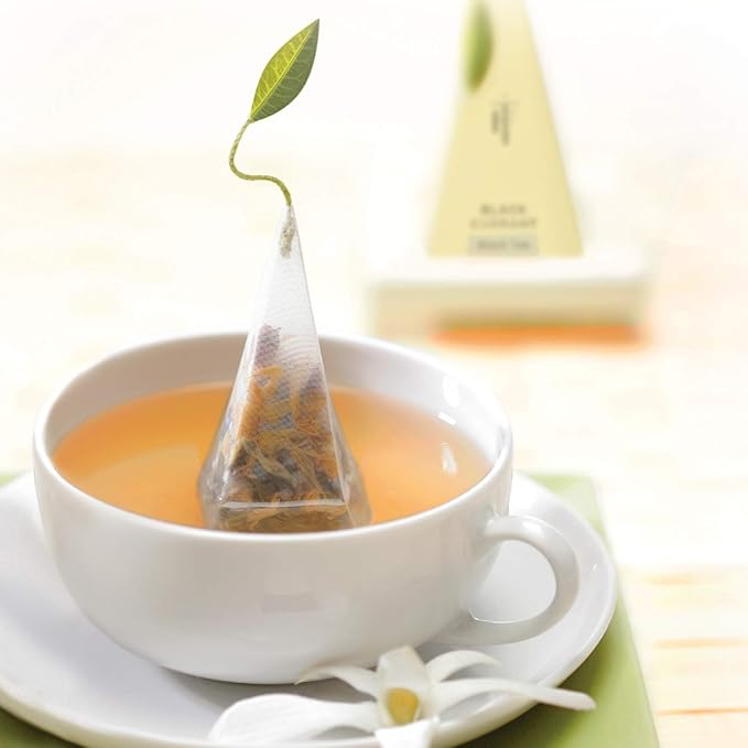 Tea Forte Assorted Black Tea Petite Presentation Box Tea Gift Set Sampler, 10 Count, 2 of Each Variety Individually Wrapped Handcrafted Pyramid Infuser Bags