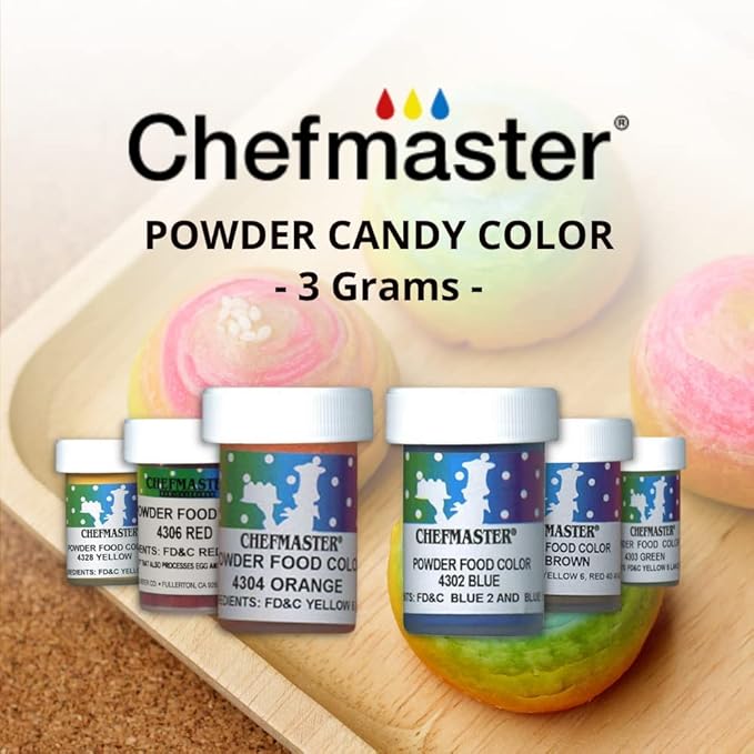 Chefmaster Black Dry Powder Candy Color | Vibrant Shades | Chocolate, Macarons, Fondant | Decorating | Professional-Grade Dye | Easy-to-Use | Manufactured in USA | 3 grams