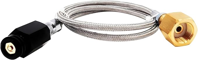 Soda Machine Co2 Adapter with High Pressure Stainless Steel External Hose, CGA320 Co2 Tank Direct Adapter to TR21-4 Soda Water Machine Compatible with Jet Aqua Fizz(36 inch)