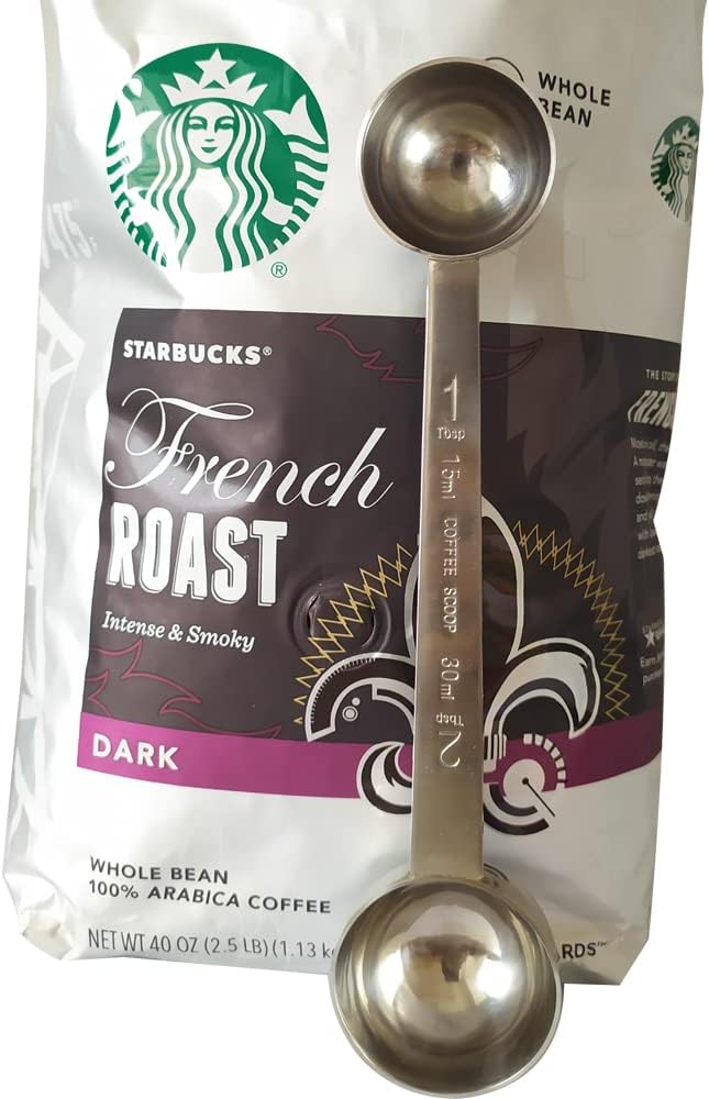 CoaGu Stainless Steel Coffee Scoop Set: Two-Piece Long Handle 1 Tbsp & 2 Tbsp Scoops for Effortless Serving from Large Coffee Bags and Baking Ingredients