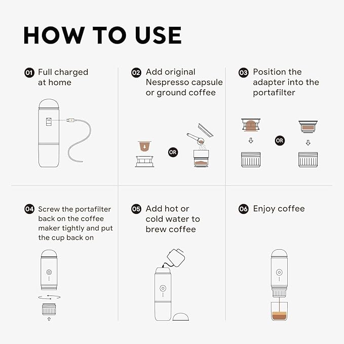 Fast self-heating Portable Electric Espresso Coffee Maker, 2 IN 1 Extraction Espresso Machine, Support Ground Coffee and NS capsule, for Travel,Car,Hiking,Climbing(Green) Rich Crema