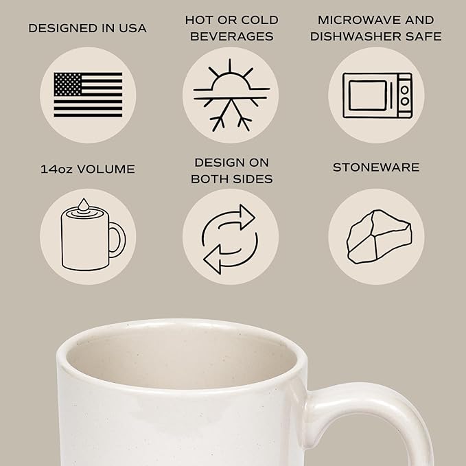 Sweet Water Decor Stoneware Coffee Mugs | Novelty Coffee Mugs | 14oz Stoneware Coffee Cup | Microwave & Dishwasher Safe | Funny Coffee Mug | Birthday Gift (Rise and Shine)