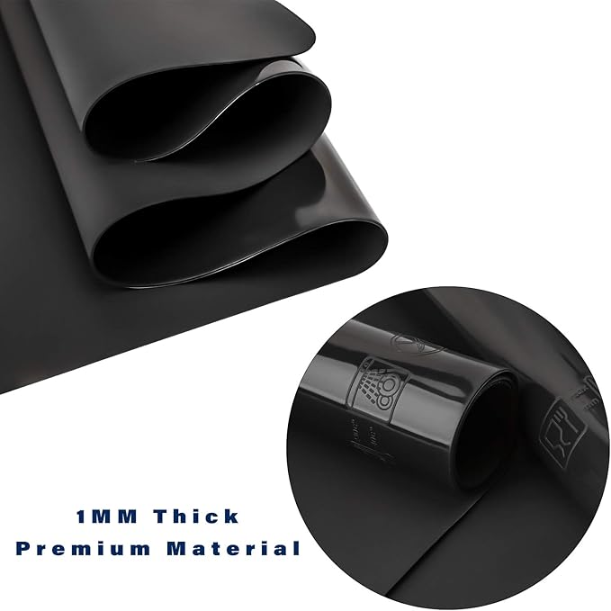 Gartful Black Extra Large Silicone Mat, 23.6 x 15.7 inches Silicone Craft Sheet, Resin Casting Molds Mat, Countertop Protector, Placemat Table Saver Pad, Reusable Nonstick Nonskid