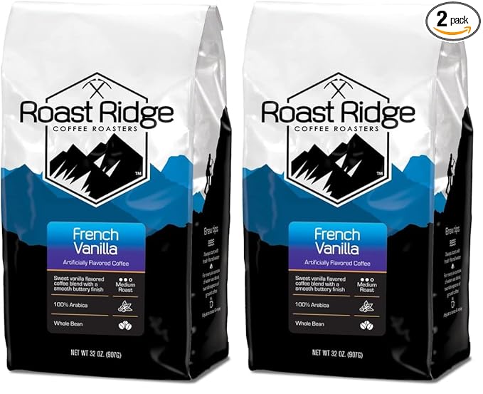 Roast Ridge Whole Bean Coffee, Medium Roast, French Vanilla, 2 lb. (Pack of 2)