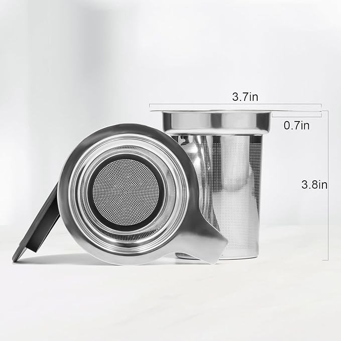 PARACITY Tea Infuser for Loose Leaf Tea, Loose Leaf Tea Infuser with Handles, Tea Strainer Extra Fine 18/8 Stainless Steel, Tea Strainer for Teapots, Mugs, Cups to Steep Loose Leaf Tea(2 Pack)