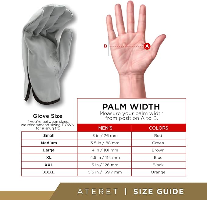 ATERET 36 Pairs 2X-Large Heavy Duty Durable Cowhide Leather Work Gloves I Driver Gloves for Truck Driving, Warehouse, Gardening, Farming