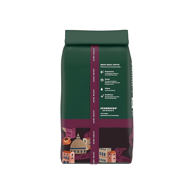 Starbucks Ground Coffee, Dark Roast Coffee, Italian Roast, 100% Arabica, 6 bags (18 oz each)