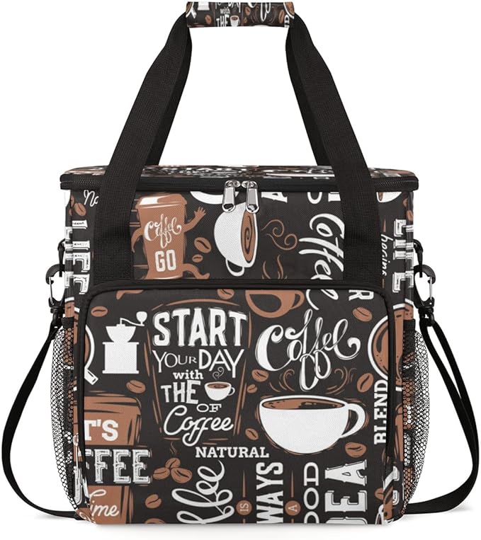 cfpolar Coffee Maker Storage Bag, Waterproof Travel Carrying Storage Tote Bag Organizer Case, Compatible with K-Mini or K-Mini Plus, And Suitable for Other Accessories, With Pockets for K-Cup Pods