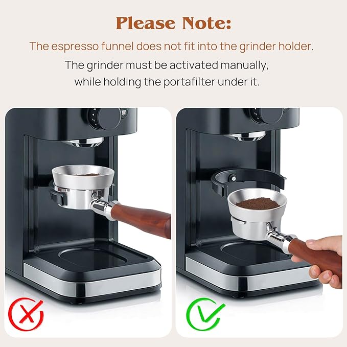 Aluminum Espresso Portafilter Funnel, 51mm Dosing Funnel with Magnetic