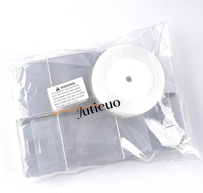 45 Pack 3x3x3 Inches Clear Favor Boxes with Ribbons, Transparent Plastic Cube Treat Boxes for Candy Goodie Gift, Small Individual Hot Cocoa Bomb Packaging Box