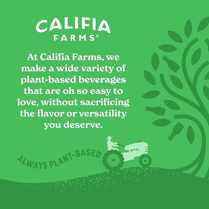 Califia Farms - Unsweetened Vanilla Almond Milk, 32 Oz (Pack of 6), Dairy Free, Vegan, Plant Based, Keto, Shelf Stable, Vegan, Gluten Free, Non GMO, Sugar Free, High Calcium, Smoothie