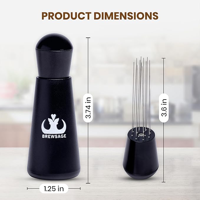 Espresso Accessories Kit β WDT Distribution Tool & 58mm Espresso Dosing Funnel for Baristas β 0.35mm Needle Stirrer with Extra Replaceable Needles, Handle & Storage Pouch