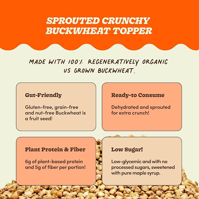 Lil Bucks Sprouted Regeneratively Grown Buckwheat Seeds– Paleo Cereal, Gluten-Free Granola, High in Protein, Low Sugar, Organic Superseed Crunch (Variety of Cacao, Cinnamon, Original, 3 Pack)