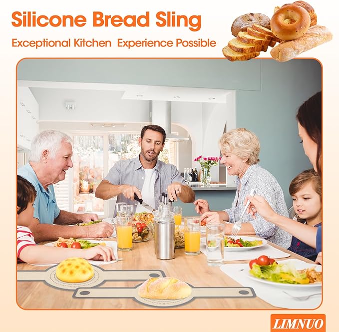Silicone Bread Sling Dutch Oven,2 PCS Silicone Baking Mat Set,Non-Stick & Easy Clean Reusable Bread Mat With Extra Long Handles, Bread Baking Mat for Sourdough Transfer