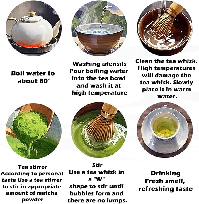Matcha Whisk Set White, Ceramic Matcha Bowl Set with Bamboo Whisk, Holder, Scoop, Rest, Sifter and Towel β Complete 7 PCS Japanese Matcha Kit, Authentic Traditional Matcha Preparation Set