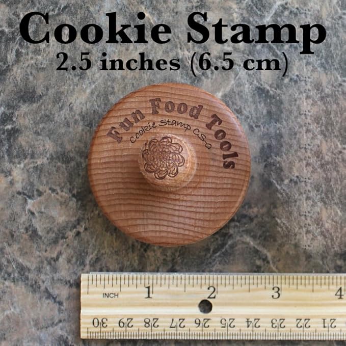 Wood Cookie Stamp, 2.5 Inch (Pomegranate CS-102)