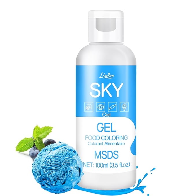 Gel Food Coloring - 4.5oz Vivid Food Coloring Gel for Baking, Cake Decorating, Cookie, Fondant, Macaron - Tasteless Concentrated Edible Food Color Dye for Icing, Slime, Drinks, DIY Crafts (Light Blue)