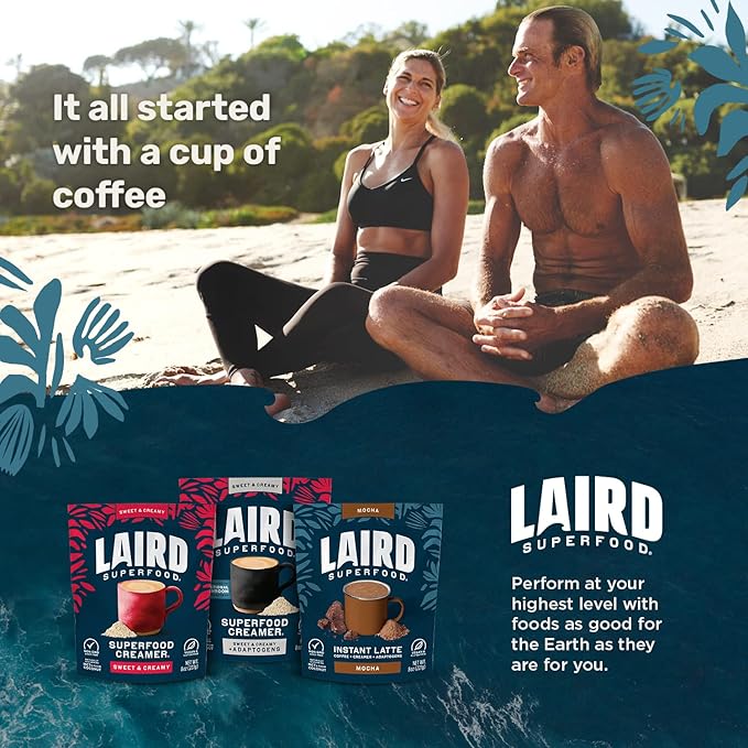 Laird Superfood Non-Dairy Original Superfood Turmeric Coconut Powder Coffee Creamer, Gluten Free, Non-GMO, Vegan, 8 oz. Bag, Pack of 1