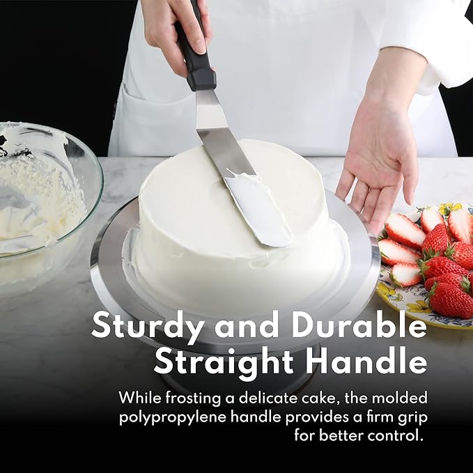 New Star Foodservice 38170 Angled Icing Spatula, 8-Inch Blade, 13-Inch Overall, Silver