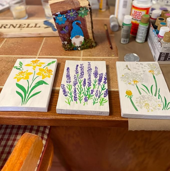 Large Flower Stencils for Painting on Walls Large Floral Stencil Vine Sunflower Rose Stencils for Wood Fence Furniture Fabrics