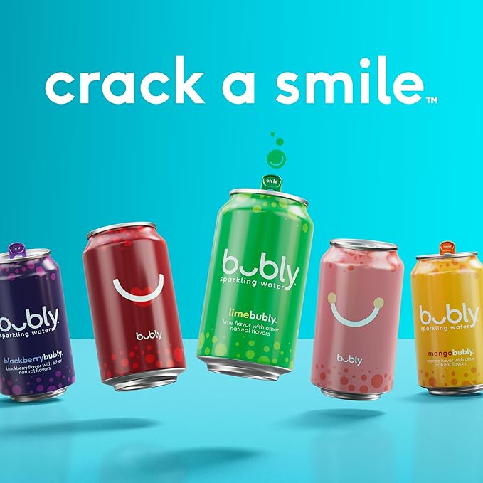 Bubly Sparkling Water, Bellini Bliss, Zero Sugar & Zero Calories, 12 fl oz Cans, (Pack of 8)
