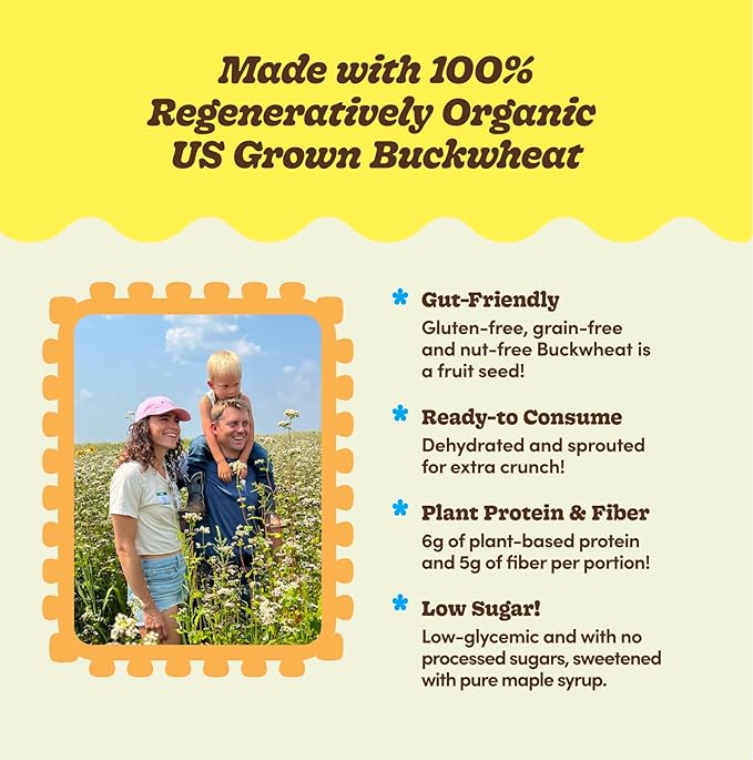Clusterbucks Superfood Clusters – Grain-Free, Keto-Friendly Granola with Regeneratively Grown Sprouted Buckwheat– Gluten-Free, Low-Carb, Organic Healthy Snack (6 Ounce (Pack of 6), Variety #1)