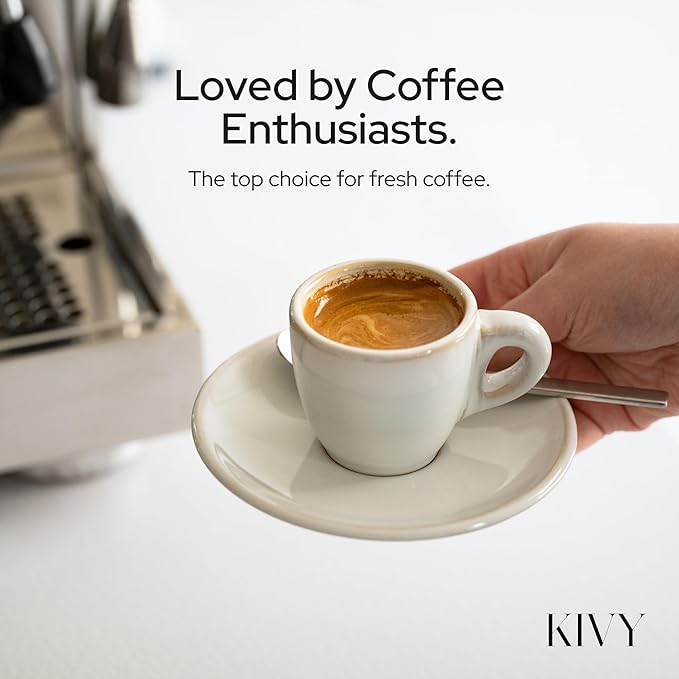 KIVY Vacuum Coffee Canister (Large) - Push Lid Preserves Aroma & Oil - Stainless Steel Airtight Canister - Container for Ground & Coffee Bean Storage - Removes Excess Air