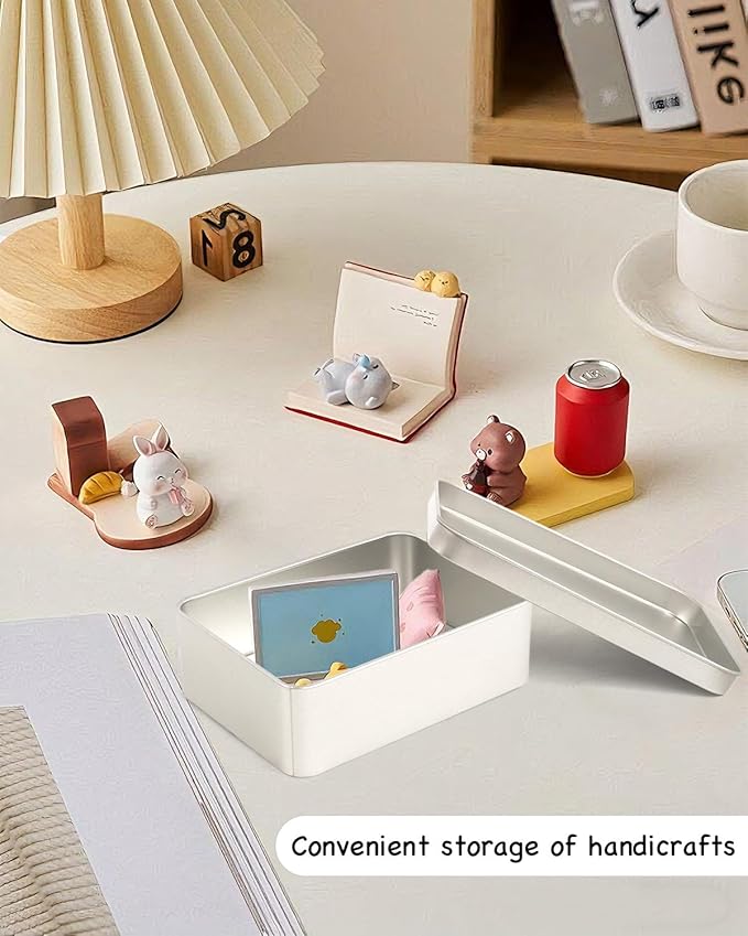 Metal Tins Box With Lid, 8 Pack Cookie Tins With Lids Tin Containers With Lids For Treats, Gifts, Favors, Candle And Crafts (4.92 x 3.54 x 1.37)