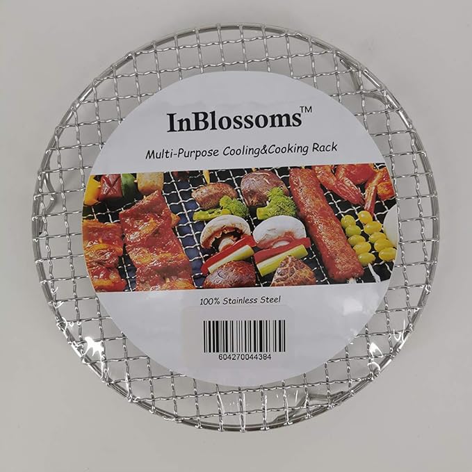 Versatile Round 304 Stainless Steel Cooling Rack Baking,Heat Resistant Rust Proof Sturdy Durable Dia 12"