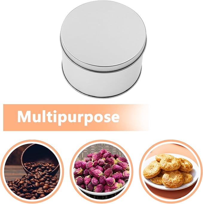 Metal Empty Boxes, Tin Boxes with Lid,Small Silver Tin Boxes,Stackable Organizer Containers,8PCS Storage Tin for Home Outdoor Active Storage Containers