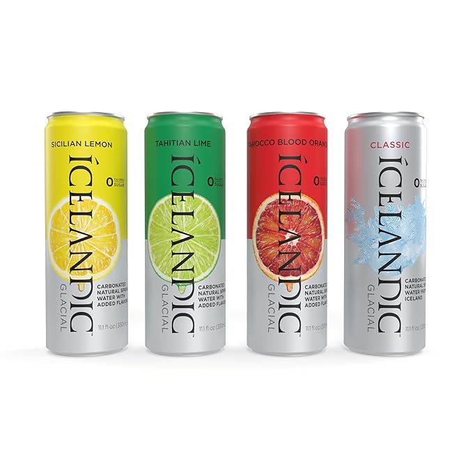 Icelandic Glacial Sparkling Water, Tahitian Lime, 330 ml / 11.1 Fl Oz Cans (Pack of 10)