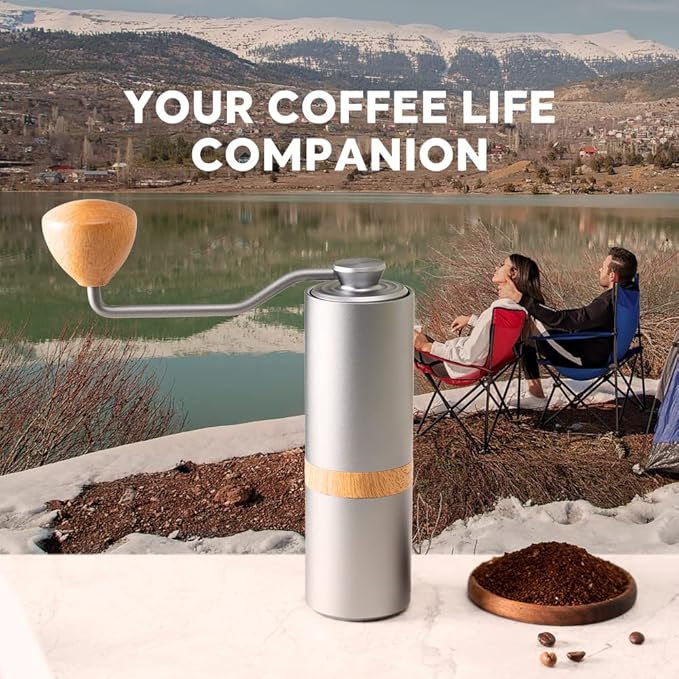 Manual Coffee Grinder Adjustable Setting,Portable Manual Grinder Conical Ceramic Burr Stainless Steel,Capacity 30g